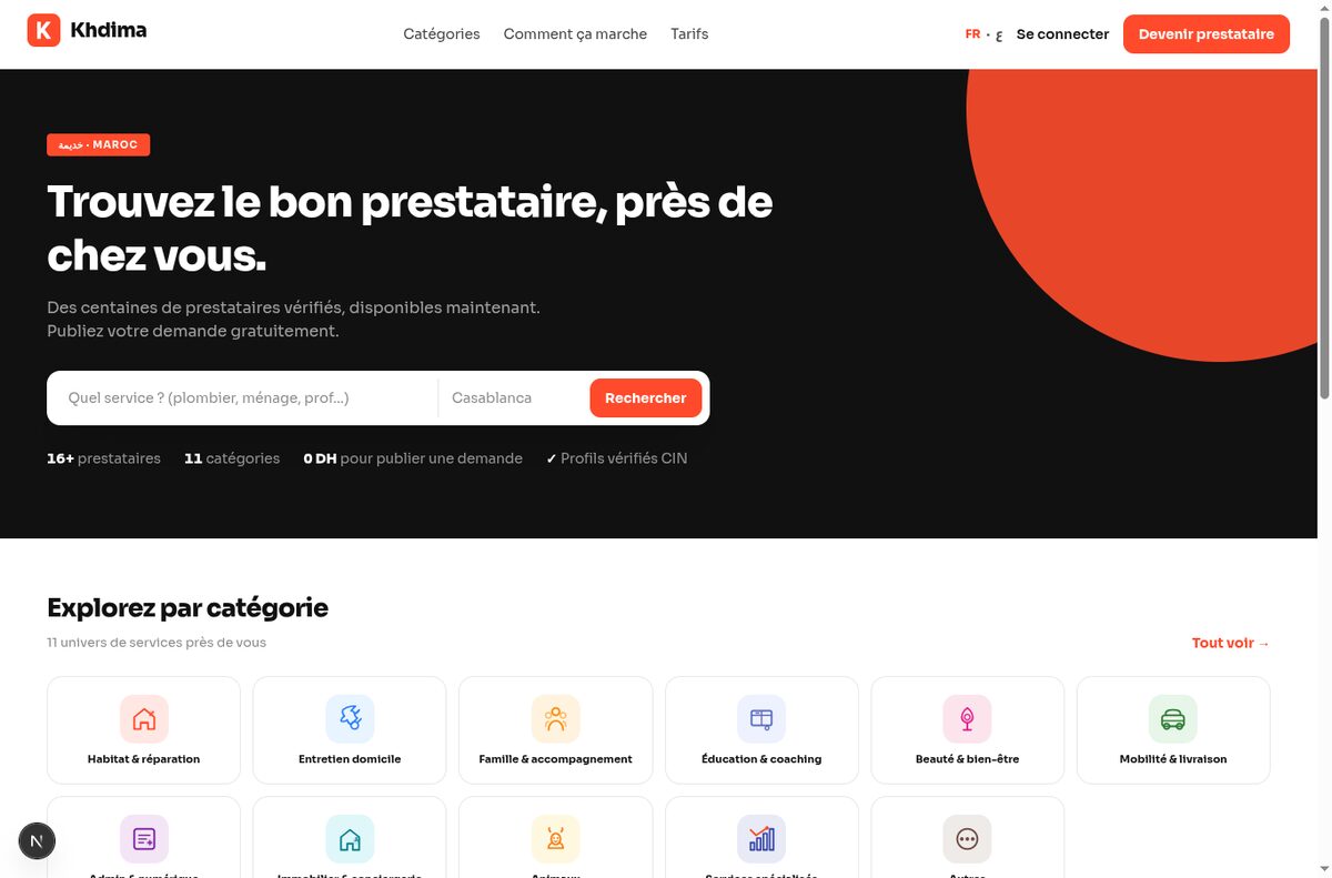Khdima — services marketplace